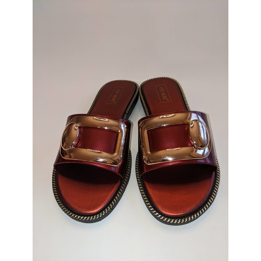 Gold buckle detail jelly slides